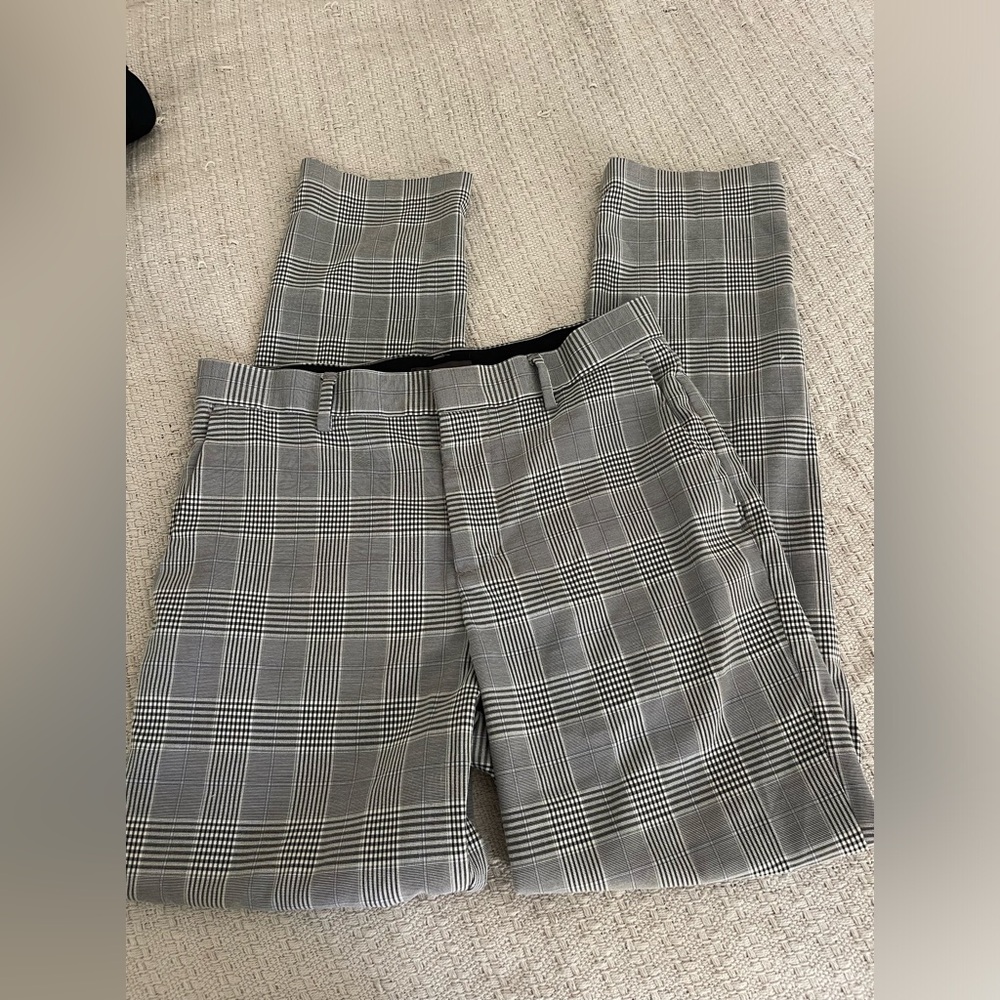 Grey plaid men’s dress pants
